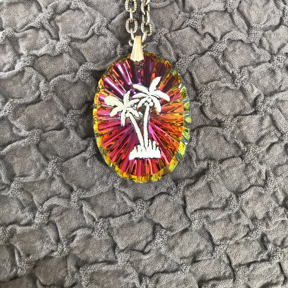Bundle 3 for $10 b Vintage palm tree silver toned necklace from Hawaii.